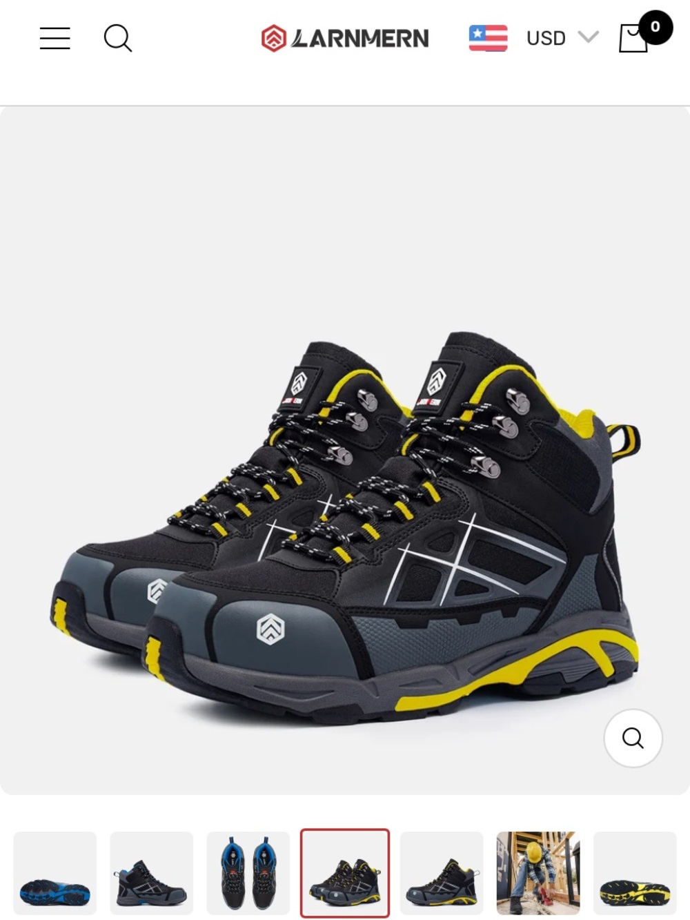 LARNMERN steel toe work boots